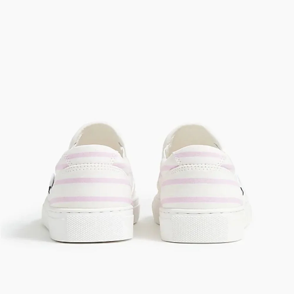 J. Crew Printed road trip slip-on sneakers Smoky Lilac-Ivory Stripe - Picture 4 of 9